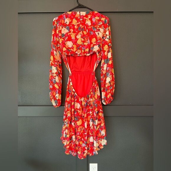 BCBGeneration Long Sleeve Cut Out Dress Red Size M - Picture 6 of 6